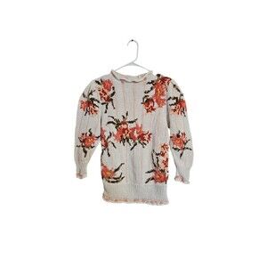 Beautiful Vintage Knitted By Hand Lauren and Leah Sweater Large